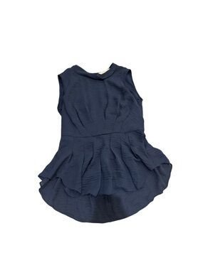 Rebecca Taylor Navy Sleeveless Peplum Blouse